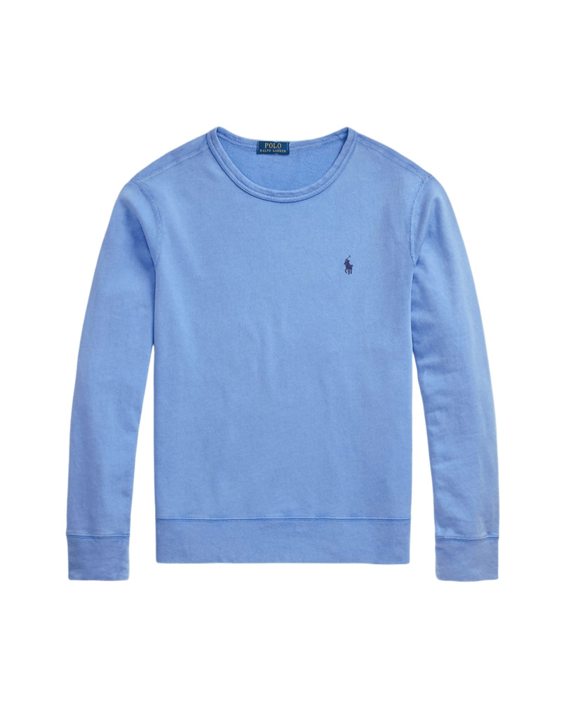 felpa uomo spugna di cotone campus blu POLO RALPH LAUREN 710899996