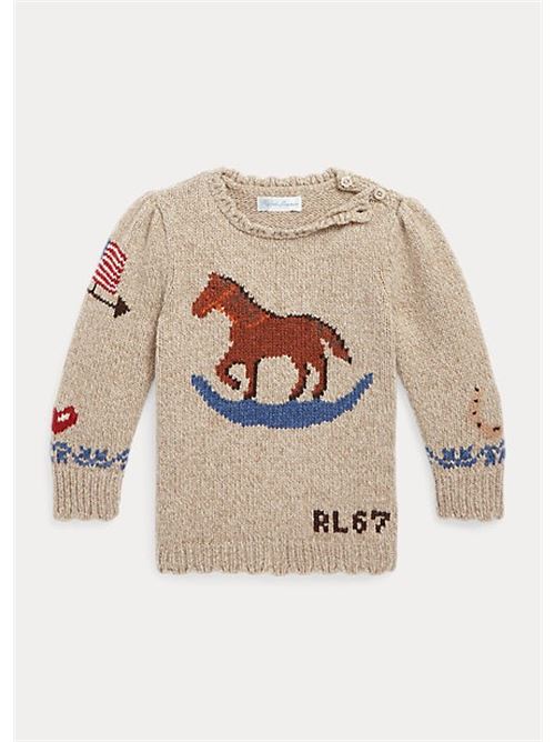 Maglia da Bambina Ralph Lauren con cavalluccio a dondolo POLO RALPH LAUREN | MAGLIERIA | 311877373001