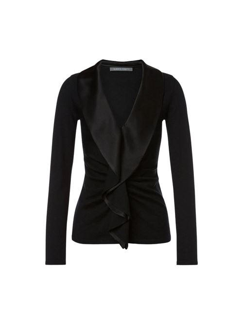 Maglia Donna nero con arricciature sul punto vita ALBERTA FERRETTI | MAGLIERIA | 09165100V0555