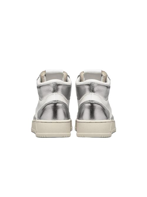 Sneakers Donna bianco e argento con tomaia bicolor AUTRY | AUMWWB18