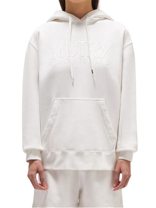 Felpa Donna bianco con tasca a marsupio AUTRY | HOIW409W