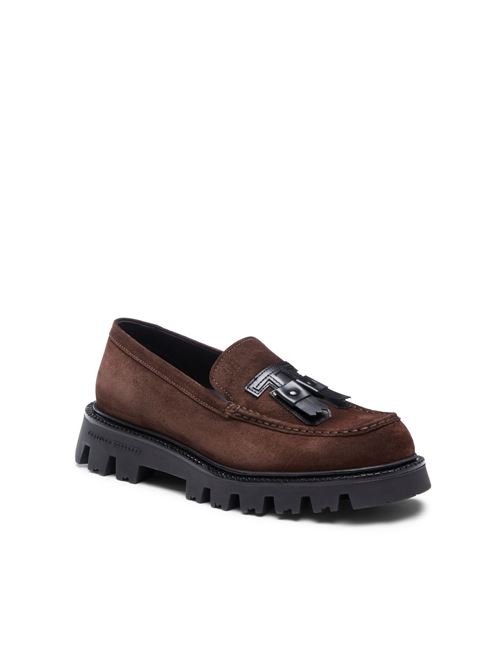 Mocassino da donna marrone   in pelle scamosciata con fiocco FRATELLI ROSSETTI | SCARPE | 767905560