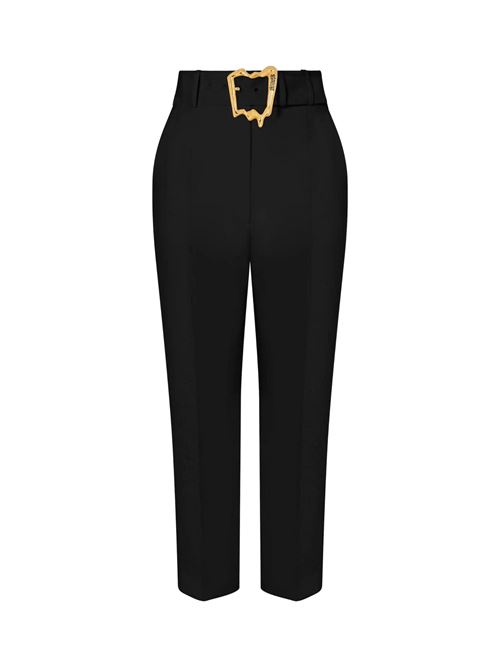 Pantaloni Donna nero con maxi fibbia placcata oro MOSCHINO COUTURE | 03055424A0555