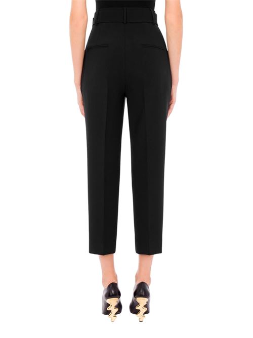 Pantaloni Donna nero con maxi fibbia placcata oro MOSCHINO COUTURE | 03055424A0555