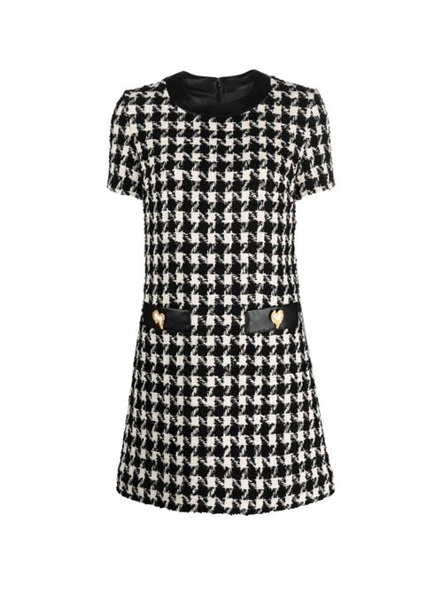 Abito Donna nero con motivo pied de poule MOSCHINO COUTURE | 04535413A3555