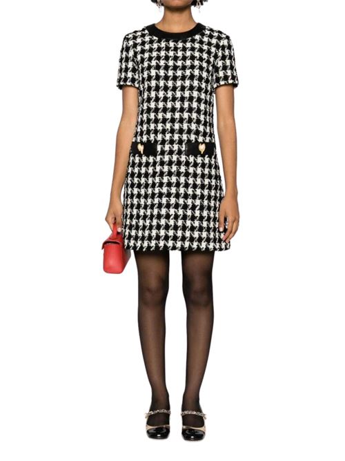 Abito Donna nero con motivo pied de poule MOSCHINO COUTURE | 04535413A3555