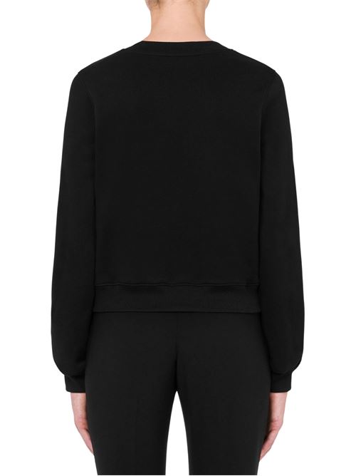 Felpa Donna nero con logo con perline MOSCHINO COUTURE | 17035428A1555