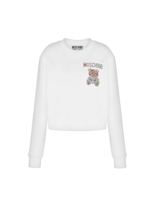 Felpa Donna bianco con Teddy Bear gioiello MOSCHINO COUTURE | 17095428V1001