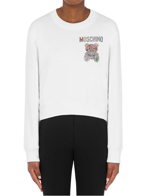 Felpa Donna bianco con Teddy Bear gioiello MOSCHINO COUTURE | 17095428V1001
