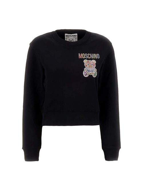 Felpa Donna nero cropped MOSCHINO COUTURE | 17095428V1555