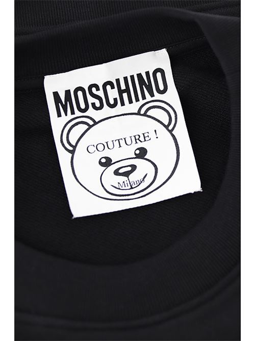 Felpa Donna nero cropped MOSCHINO COUTURE | 17095428V1555