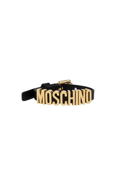 Bracciale Donna nero con logo lettering MOSCHINO COUTURE | 77908001A0555