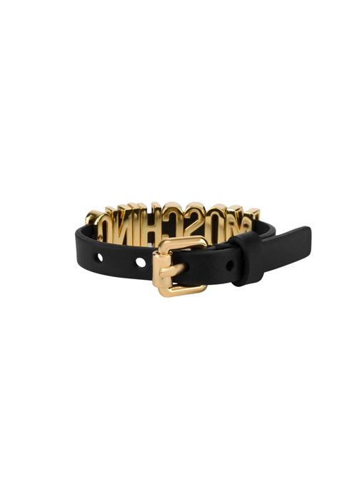 Bracciale Donna nero con logo lettering MOSCHINO COUTURE | 77908001A0555