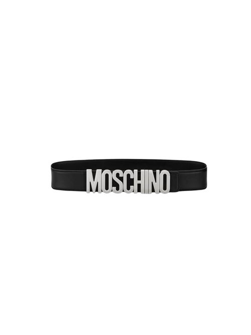 Cintura Donna nero con logo lettering in nichel MOSCHINO COUTURE | 80068001A3555