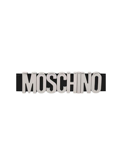 Cintura Donna nero con logo lettering in nichel MOSCHINO COUTURE | 80068001A3555