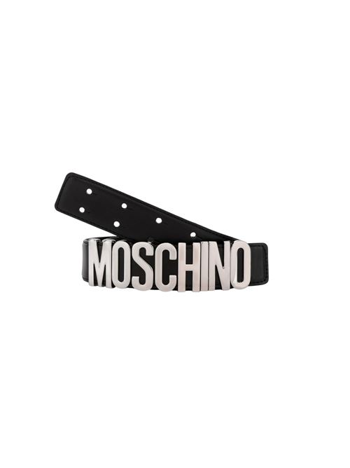 Cintura Donna nero con logo lettering in nichel MOSCHINO COUTURE | 80068001A3555
