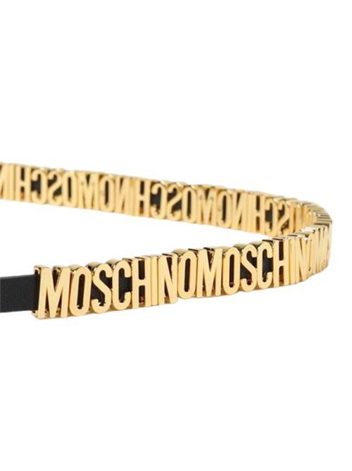 Cintura Donna nero con logo lettering all over MOSCHINO COUTURE | 80458002A1555
