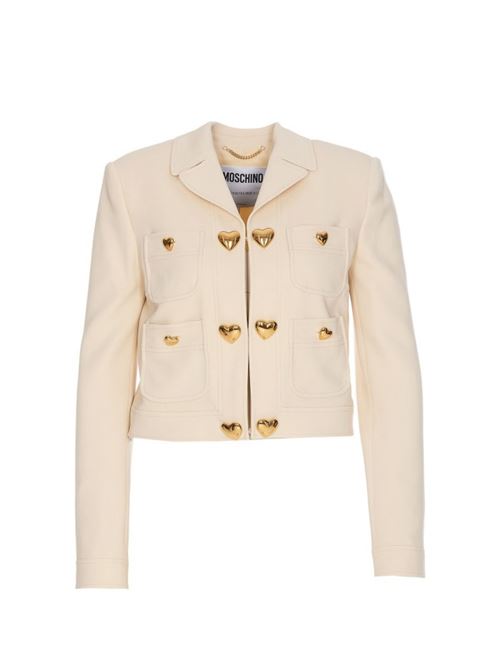 Giacca Donna beige con bottoni a cuore MOSCHINO COUTURE | A053555250004