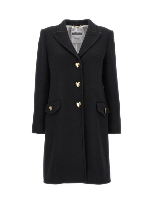 Cappotto Donna nero con bottoni a cuore MOSCHINO COUTURE | A061955110555
