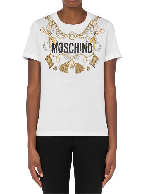 T-Shirt Donna bianco a maniche corte MOSCHINO COUTURE | J070355411001
