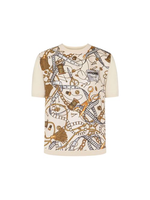 T-Shirt Donna avorio con stampa sul davanti MOSCHINO COUTURE | J091755001004