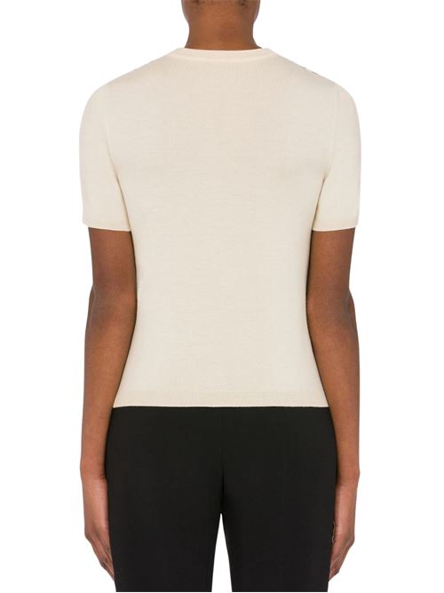T-Shirt Donna avorio con stampa sul davanti MOSCHINO COUTURE | J091755001004
