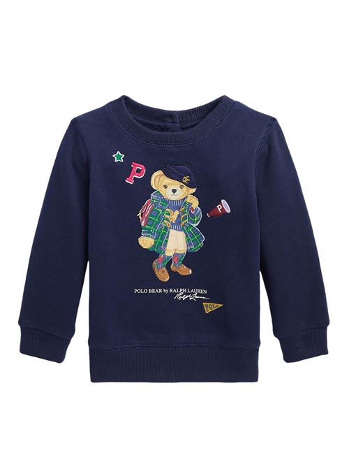 Maglione Bambina blu con scollo arrotondato POLO RALPH LAUREN | FELPE | 310916768002