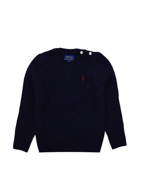 Maglione Bambina blu a trecce POLO RALPH LAUREN | MAGLIERIA | 312877375006