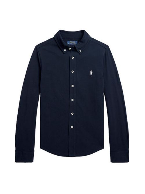 Camicia Bambino blu con bottoni sul colletto POLO RALPH LAUREN | CAMICIE | 322914506001