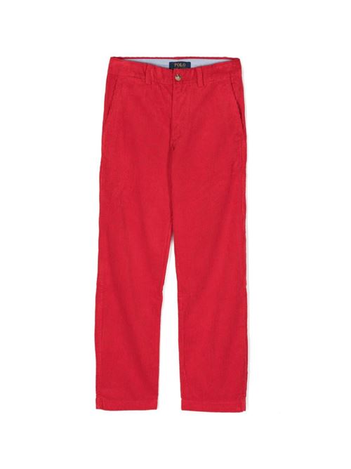Pantalone Bambino rosso a coste POLO RALPH LAUREN | PANTALONI | 322917121005