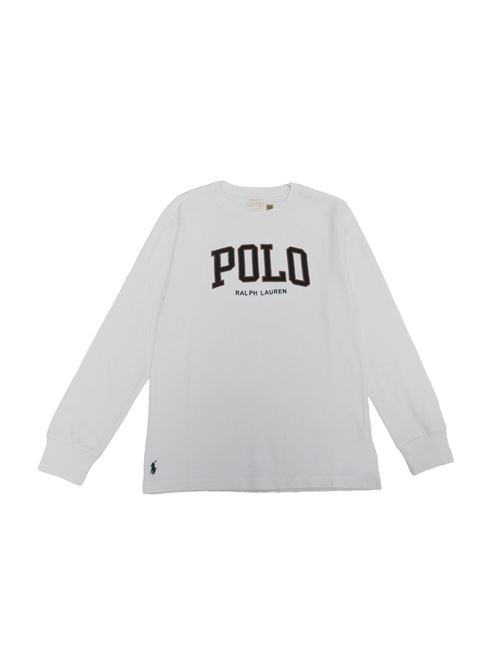 T-Shirt Bambino bianco a maniche lunghe POLO RALPH LAUREN | MAGLIERIA | 323919500004
