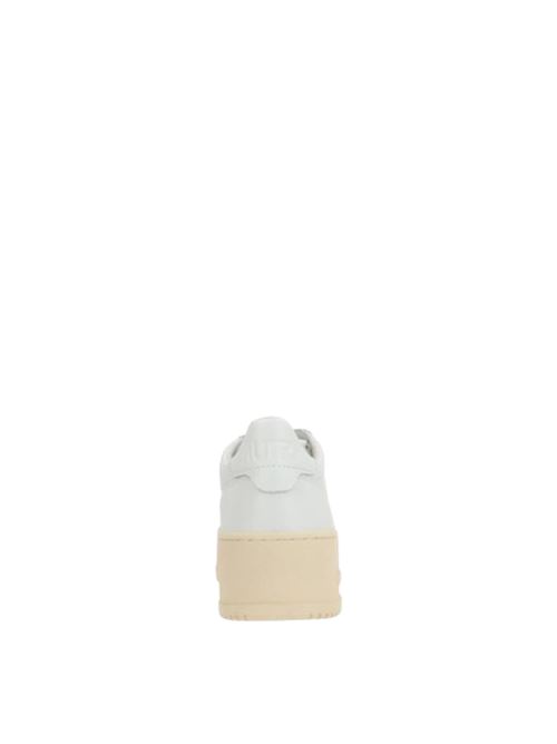 Sneakers Platform da donna bianche in pelle con plateau e talloncino bianco AUTRY | PTLWLL15