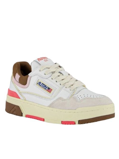 Sneakers donna in pelle bianco/rosa/marroni AUTRY | ROLWMM35