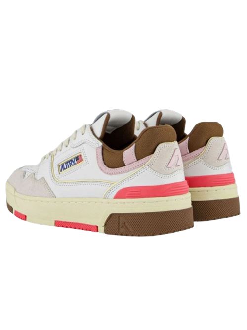 Sneakers donna in pelle bianco/rosa/marroni AUTRY | ROLWMM35