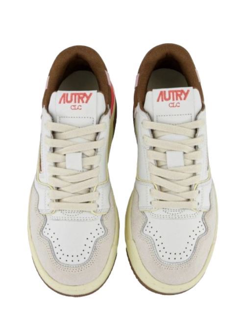 Sneakers donna in pelle bianco/rosa/marroni AUTRY | ROLWMM35