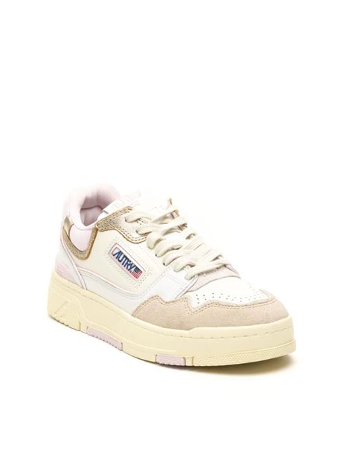 Sneakers da donna in pelle bianco/rosa e inserti oro AUTRY | ROLWMM42