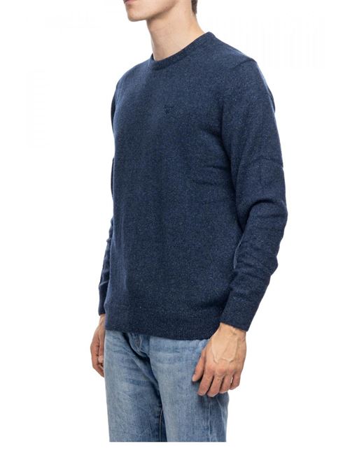 Maglione da uomo Barbour girocollo a maniche lunghe color blu BARBOUR | MKN0844MKNNY91