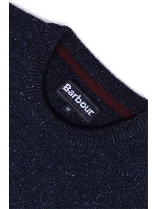 Maglione da uomo Barbour girocollo a maniche lunghe color blu BARBOUR | MKN0844MKNNY91