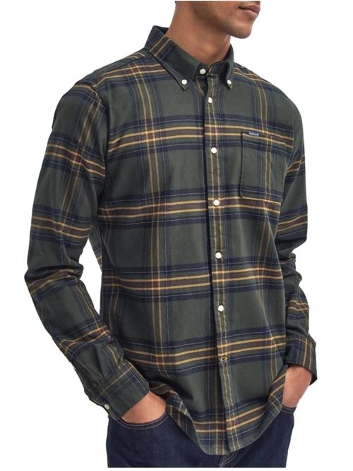 Camicia da uomo in cotone fantasia tartan verde BARBOUR | MSH5035MSHOL51