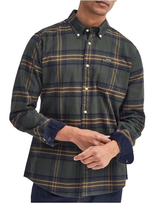 Camicia da uomo in cotone fantasia tartan verde BARBOUR | MSH5035MSHOL51