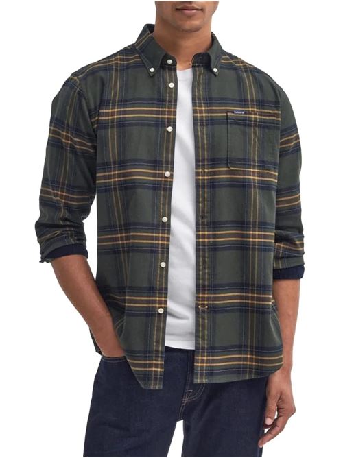 Camicia da uomo in cotone fantasia tartan verde BARBOUR | MSH5035MSHOL51