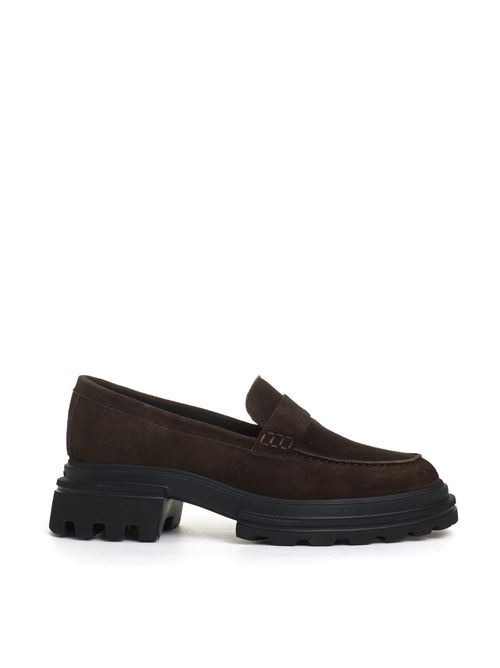 Mocassino donna marrone in pelle scamosciata HOGAN | SNEAKERS | HXW6740FM50BYES808