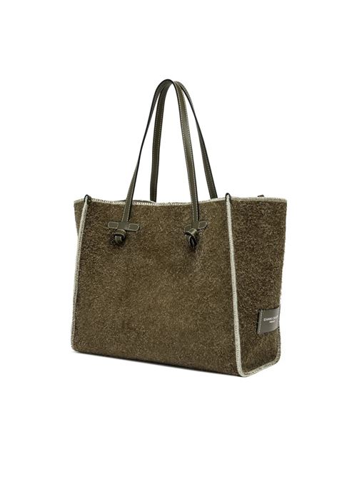 Borsa shopping donna color verde con manici in pelle GIANNI CHIARINI | 11100LODEN1145
