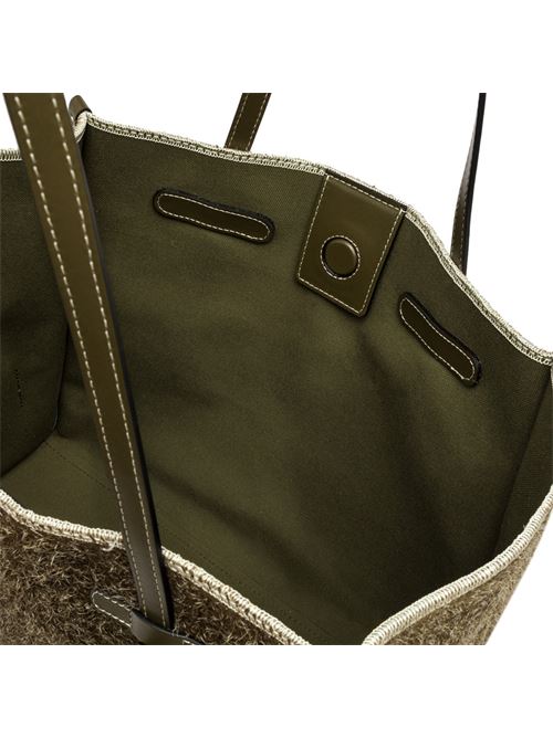 Borsa shopping donna color verde con manici in pelle GIANNI CHIARINI | 11100LODEN1145