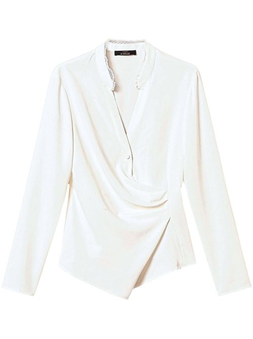 Bliusa bianca donna incorciata in materiale riciclata TWINSET | MAGLIERIA | 242AP244600733