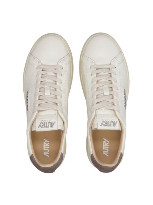 sneaker da uomo in pelle colore bianco tallone grigio AUTRY | ADLMMR16