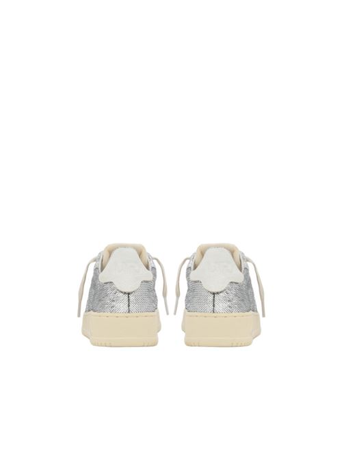 Sneakers da donna in pelle con paillettes, color argento AUTRY | ADLWTI05