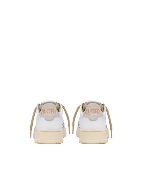 sneakers da donna in pelle colore bianco tallone beige oro AUTRY | AULWSW01