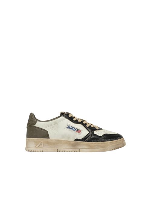 sneakers da uomo in pelle vintage colore bianco/nero/verde AUTRY | AVLMSV46