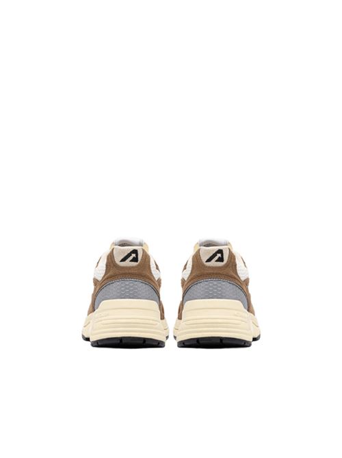 Sneakers da uomo in mesh e suede color cigaro e argento AUTRY | HYLMUM04